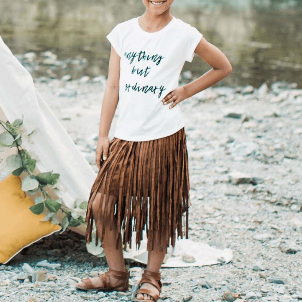 JORDYN SUEDE FRINGE SKIRT